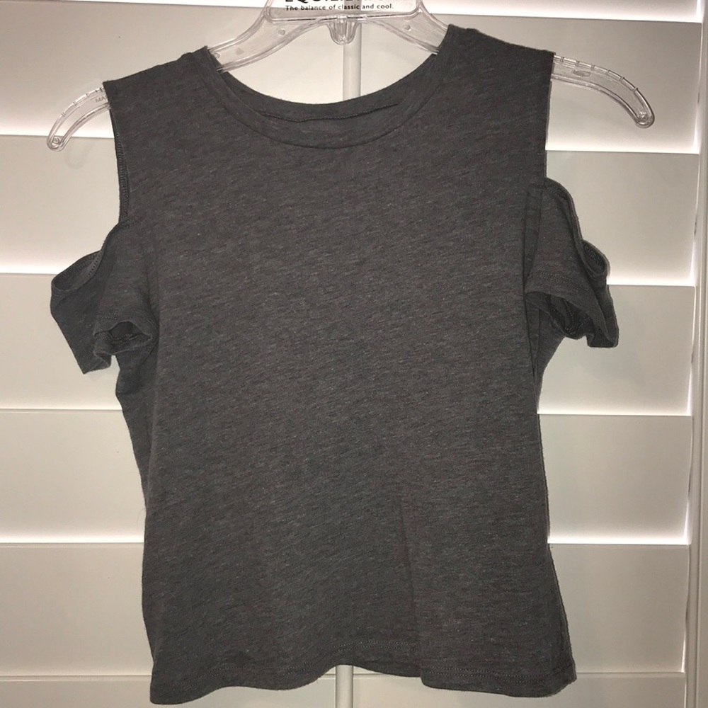 Gray Hollister T-shirt with the shoulders cut out